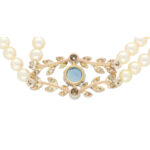 Edwardian Aquamarine, Diamond and Pearl Bracelet