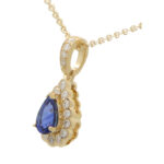 Sapphire and Diamond Pear Shape Pendant