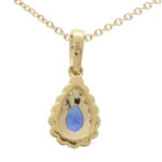 Sapphire and Diamond Pear Shape Pendant