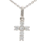 Diamond Cross Pendant in White Gold