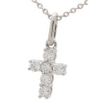 Diamond Cross Pendant in White Gold