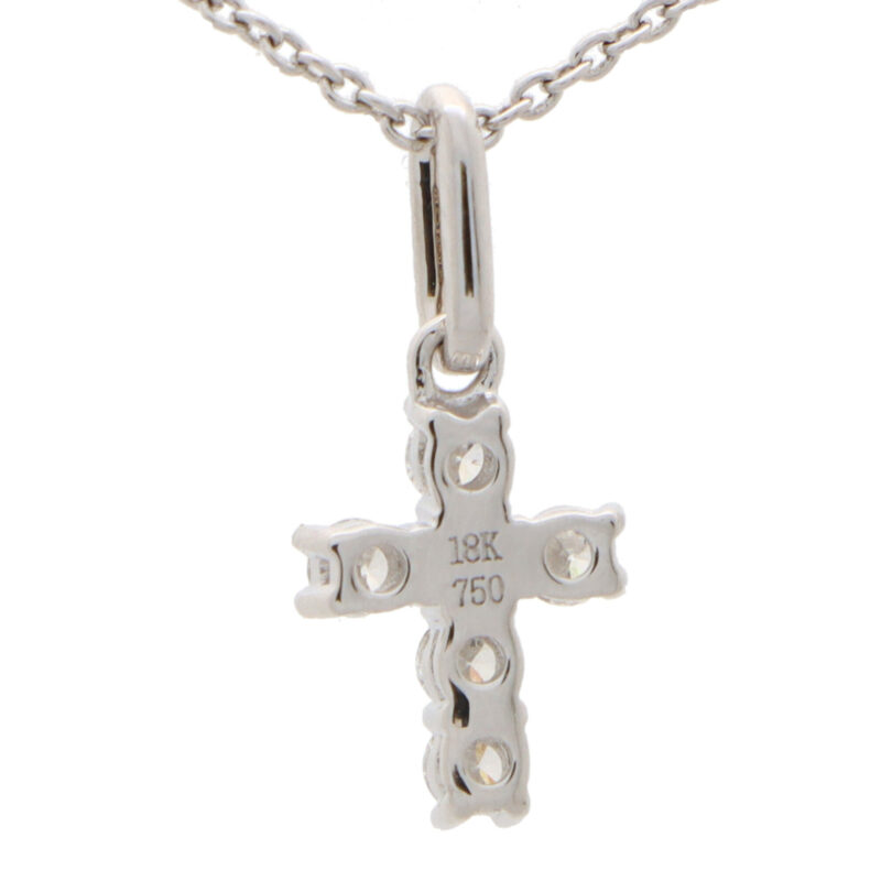 Diamond Cross Pendant in White Gold