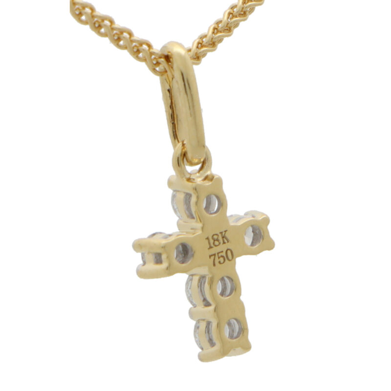 Diamond Cross Pendant in Yellow Gold