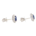 Sapphire and Diamond Cluster Earrings