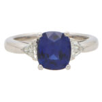 GIA Certified Sapphire and Diamond Trilogy Ring