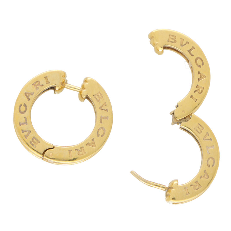 Vintage Bvlgari B.zero1 Diamond Hoop Earrings