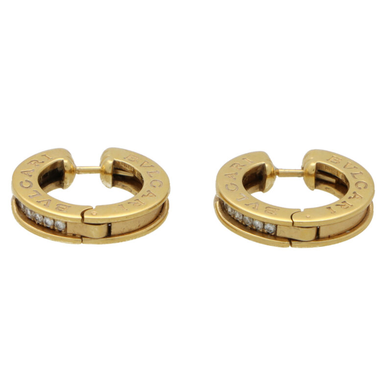 Vintage Bvlgari B.zero1 Diamond Hoop Earrings