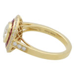 GIA Certified Art Deco Style Ruby and Diamond Target Ring GIA Certified Art Deco Style Ruby and Diamond Target Ring