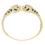 Diamond, Ruby and Enamel Double Headed Tiger Bangle