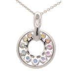 Graduating Rainbow Sapphire and Diamond Pendant