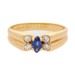 Vintage Van Cleef & Arpels Sapphire and Diamond Papillon ring