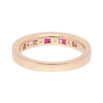 Diamond and Ruby Half Eternity ring in 18K yellow Gold