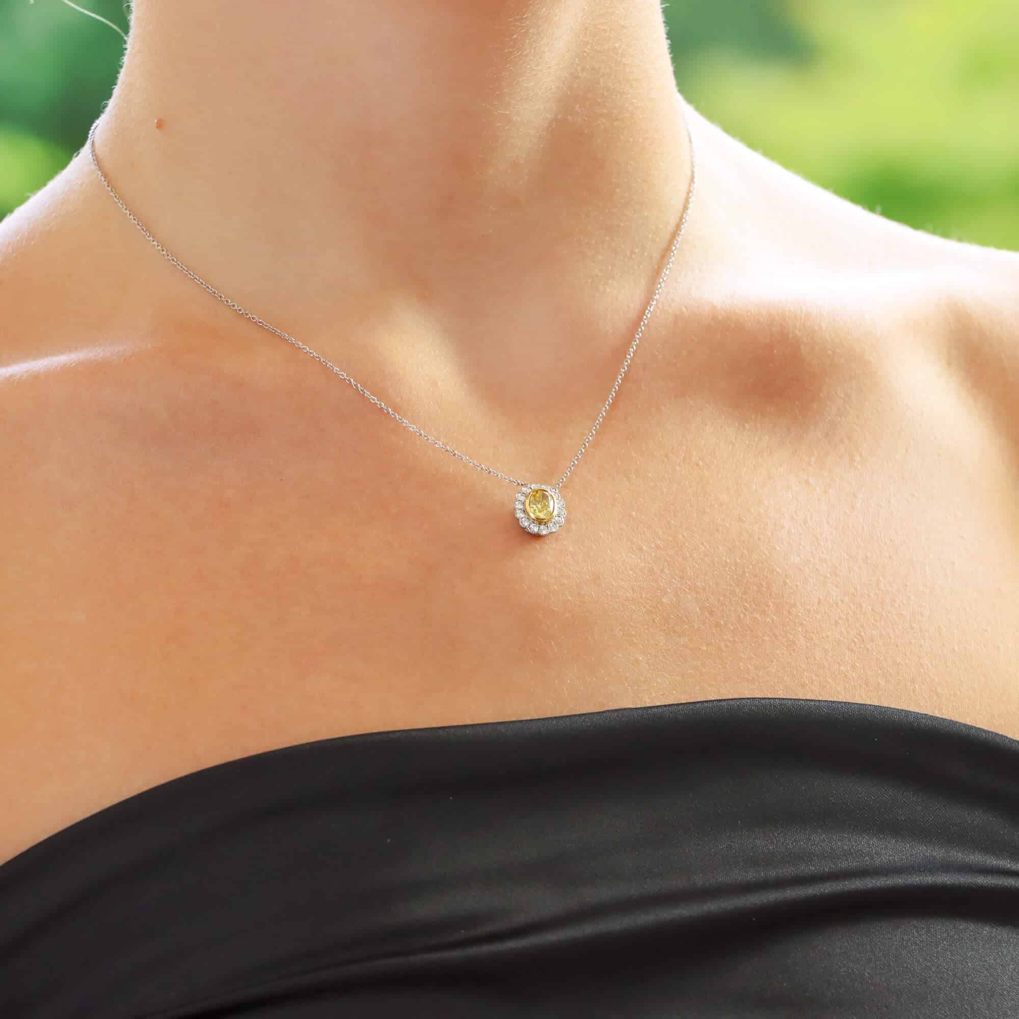 Diamond bezel sales necklace tiffany