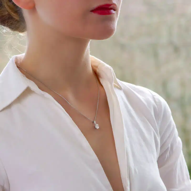 Certified 1.28 Carat Solitaire Pendant