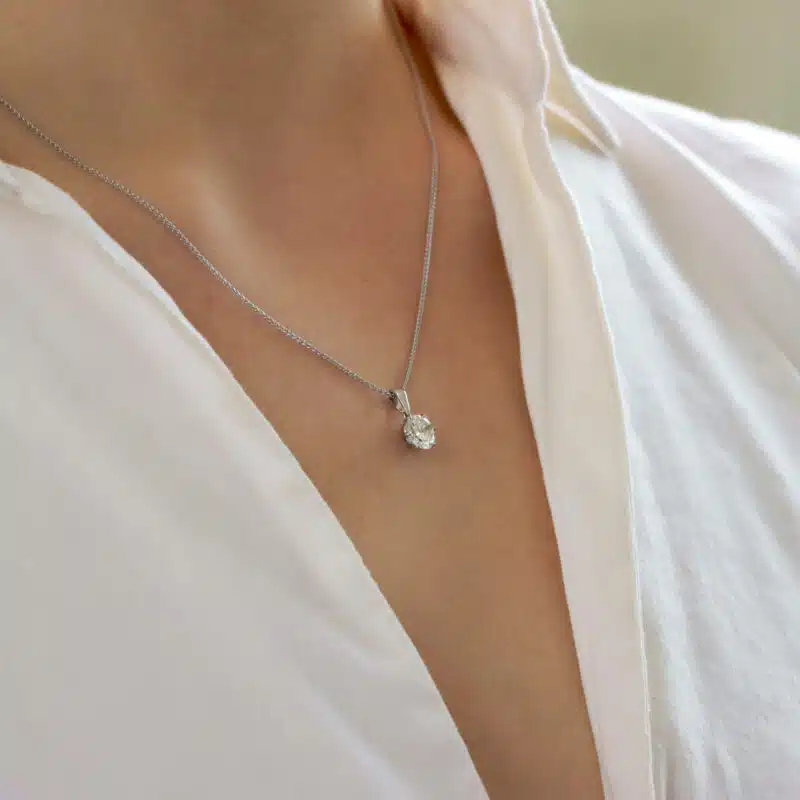 Certified 1.28 Carat Solitaire Pendant