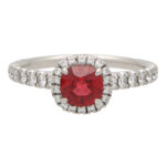 Vintage Cartier Destinée Ruby and Diamond Halo Ring