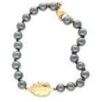 Vintage Cartier Hematite, Chalcedony and Diamond Bracelet