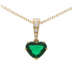 Vintage Cartier Heart Cut Emerald and Diamond Pendant