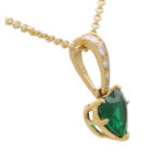 Vintage Cartier Heart Cut Emerald and Diamond Pendant