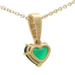 Vintage Cartier Heart Cut Emerald and Diamond Pendant