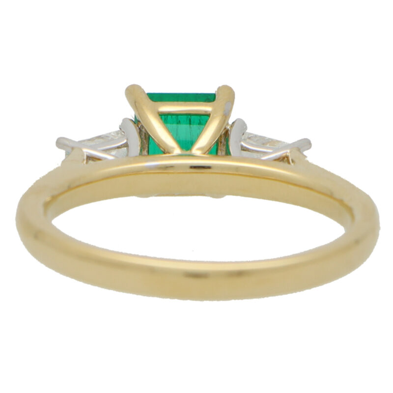 Colombian Emerald and Diamond Three Stone Ring