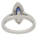 Marquise Cut Blue Sapphire and Diamond Halo Ring
