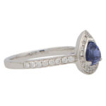 Colour Change Sapphire and Diamond Halo Ring