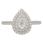 Pear Cut Diamond Double Halo Ring