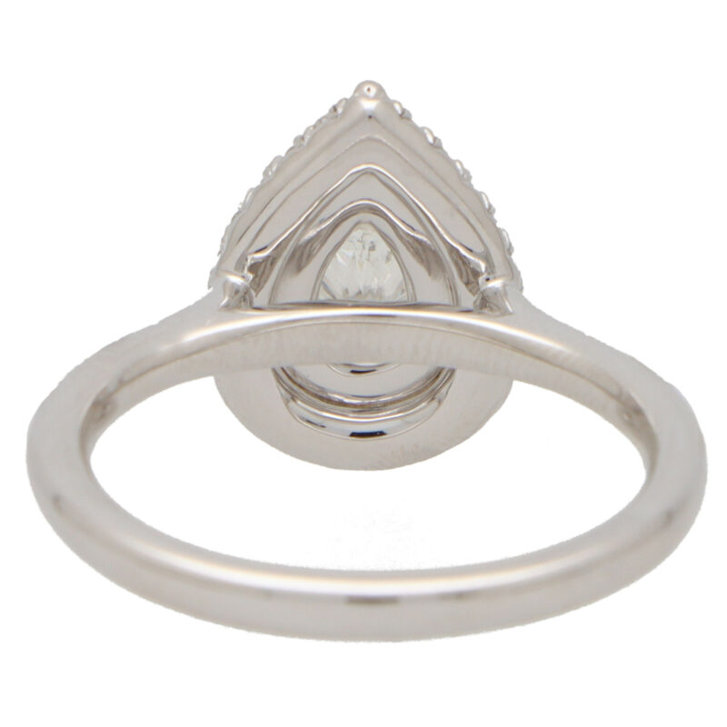 Pear Cut Diamond Double Halo Ring