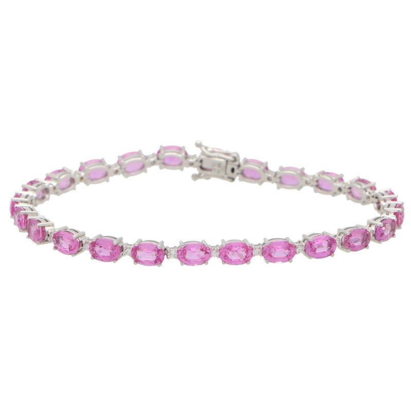 Pink Sapphire and Diamond Bracelet