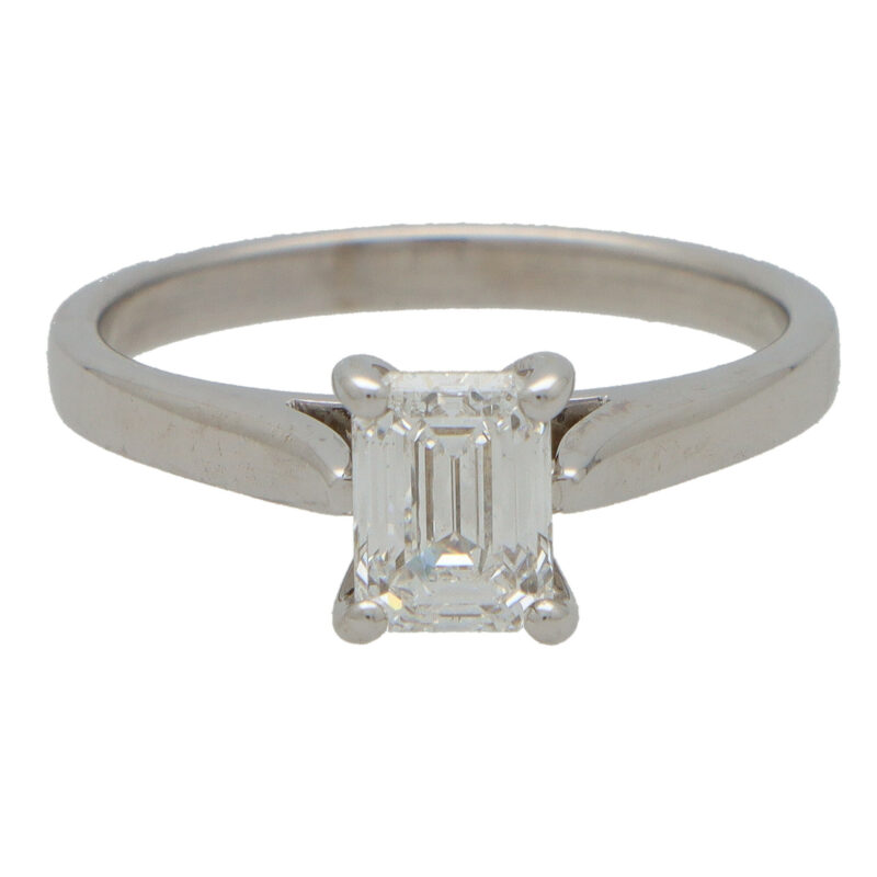 GIA Certified Emerald Cut Diamond Solitaire Ring