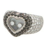 Vintage Chopard Black and White Diamond 'Happy Diamonds' Ring