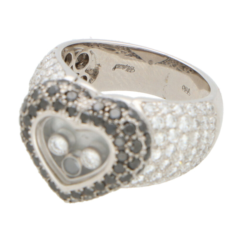 Vintage Chopard Black and White Diamond 'Happy Diamonds' Ring