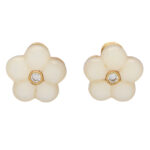 Vintage Van Cleef & Arpels Diamond and Mother of Pearl Earrings