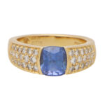 Vintage Boucheron Diamond and Sapphire Bombé Ring