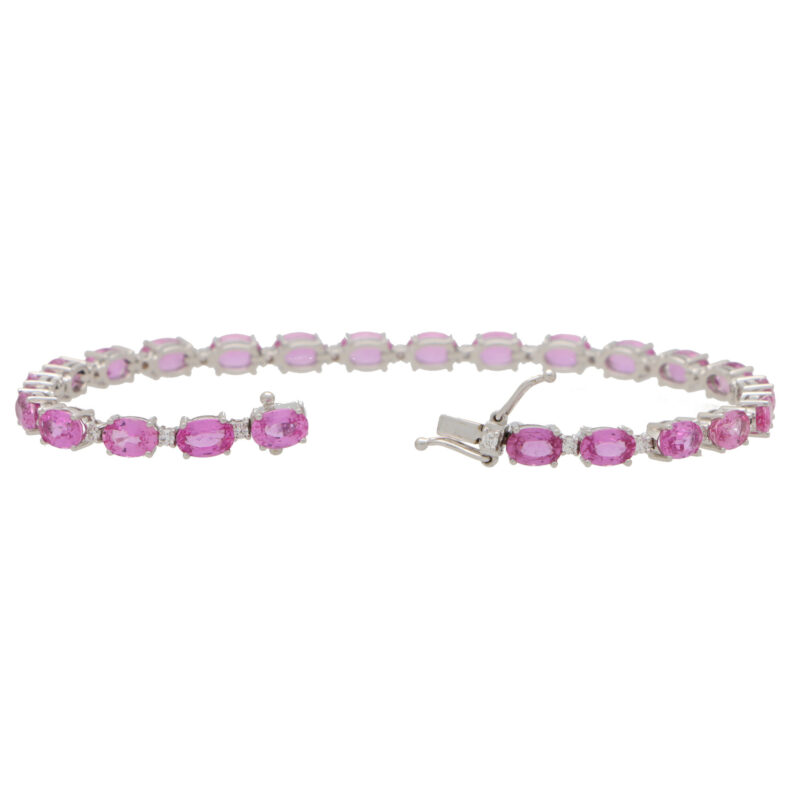 Pink Sapphire and Diamond Bracelet