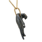 Vintage Cartier Diamond and Hematite Panther Pendant