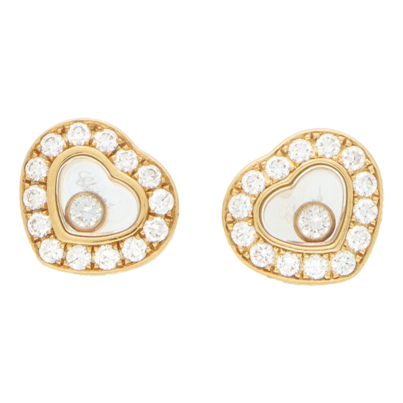 Vintage Chopard  Diamond 'Happy Diamonds' Stud Earrings