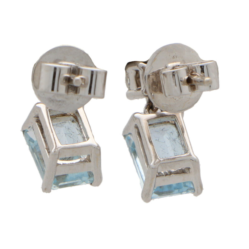 Aquamarine and Diamond Drop Earrings