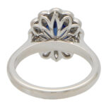 Sapphire and Diamond Oval Floral Cluster Ring