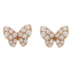 Contemporary Diamond Butterfly Stud Earrings