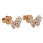 Contemporary Diamond Butterfly Stud Earrings