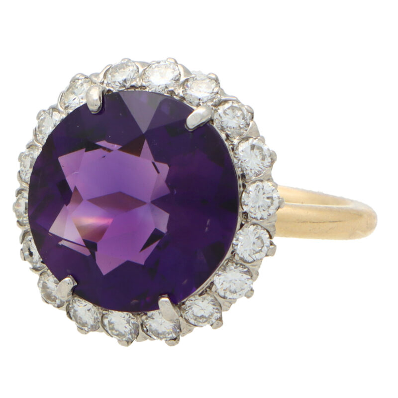 Vintage Tiffany & Co. Amethyst and Diamond Cluster Ring
