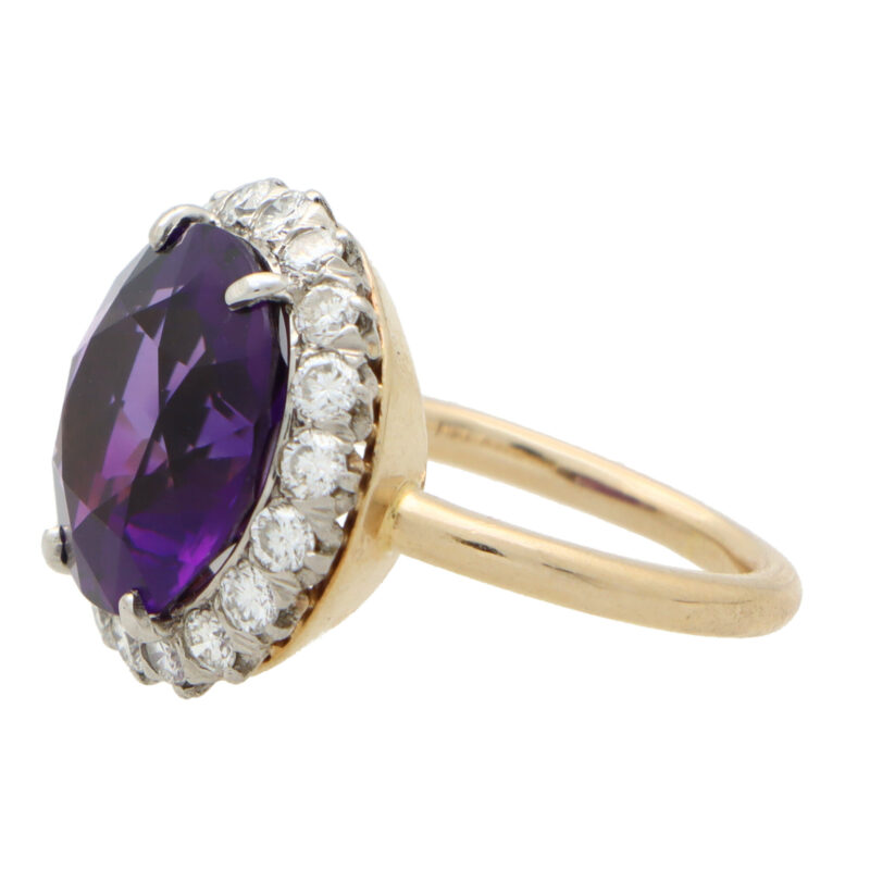 Vintage Tiffany & Co. Amethyst and Diamond Cluster Ring