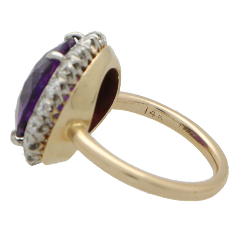 Vintage Tiffany & Co. Amethyst and Diamond Cluster Ring