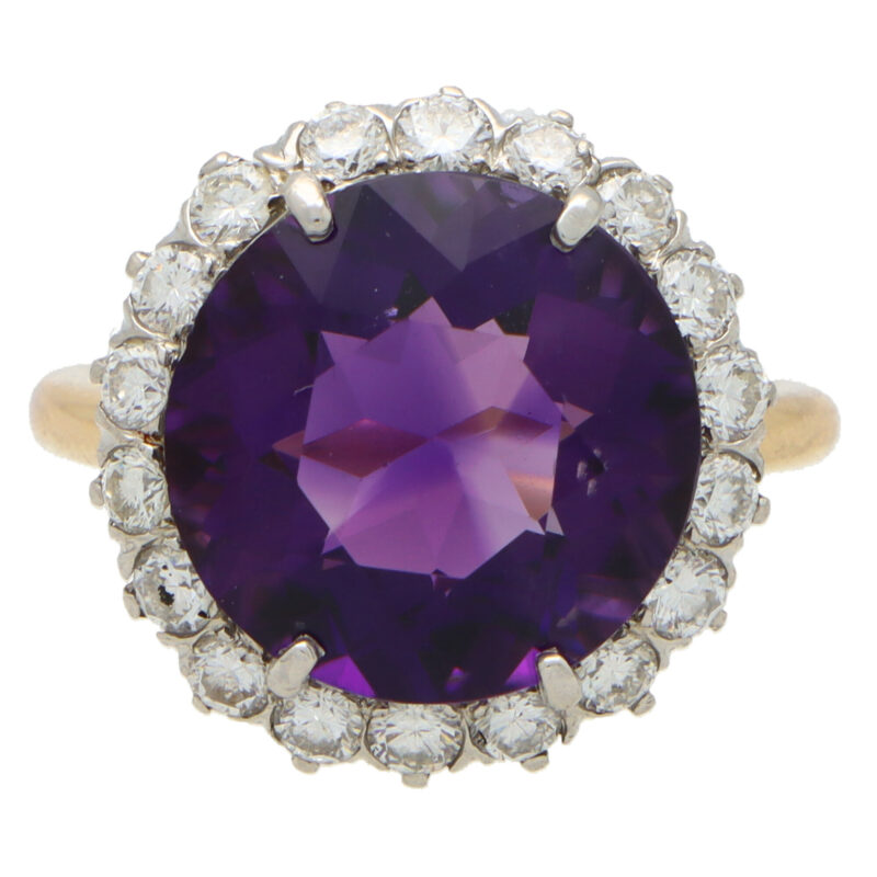Vintage Tiffany & Co. Amethyst and Diamond Cluster Ring