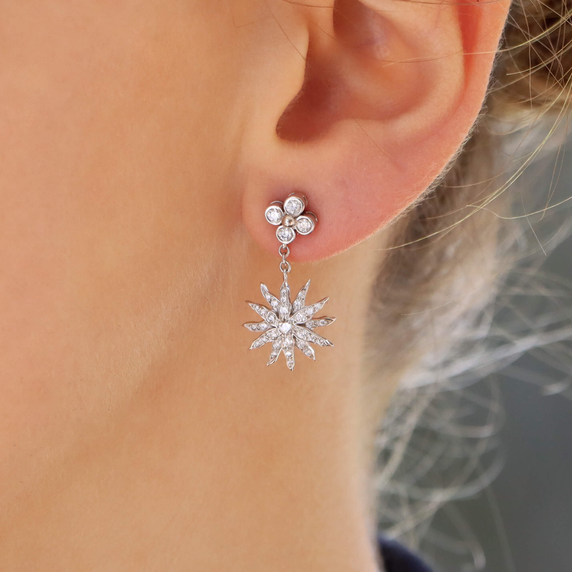 Tiffany top snowflake earrings