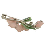 Rose Quartz, Nephrite, Ruby and Diamond Floral Spray Brooch