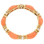 Vintage Van Cleef & Arpels Coral and Diamond Bracelet