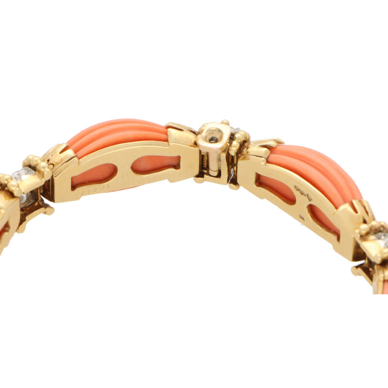 Vintage Van Cleef & Arpels Coral and Diamond Bracelet